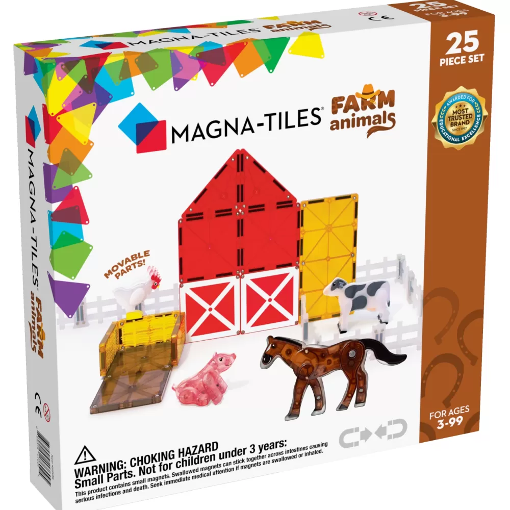 Store Magna-Tiles Animali Della Fattoria - Set Da 25 Pezzi -