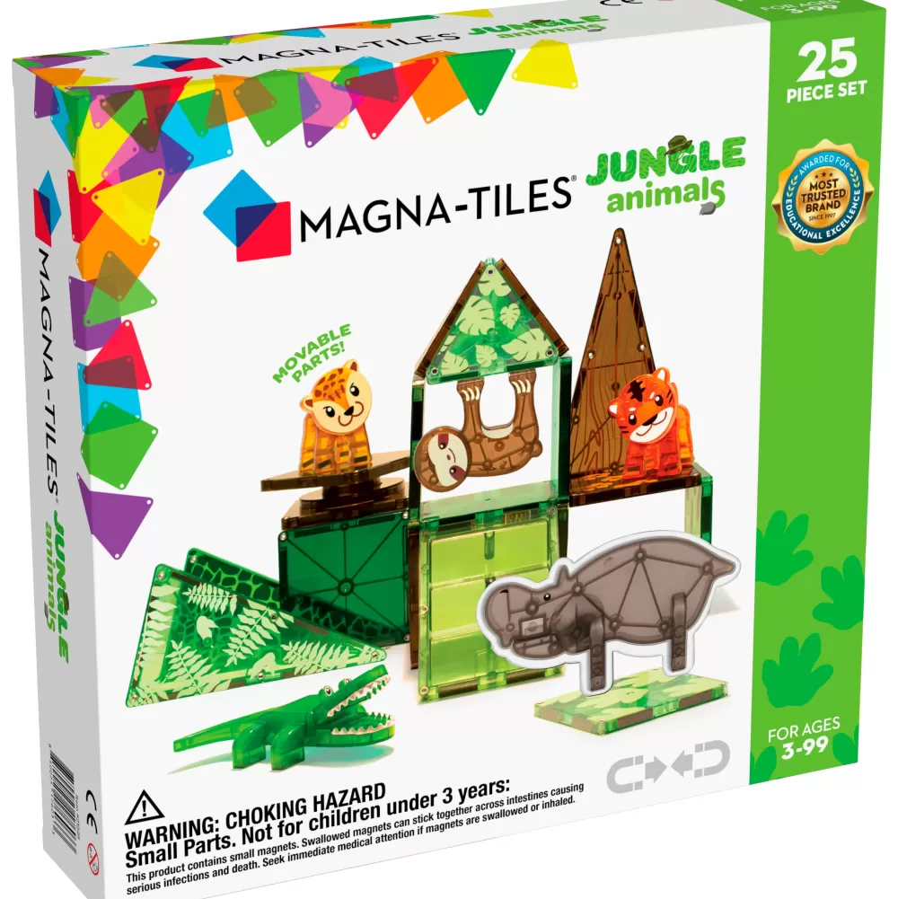 Clearance Magna-Tiles Animali Della Giungla - Set Da 25 Pezzi -