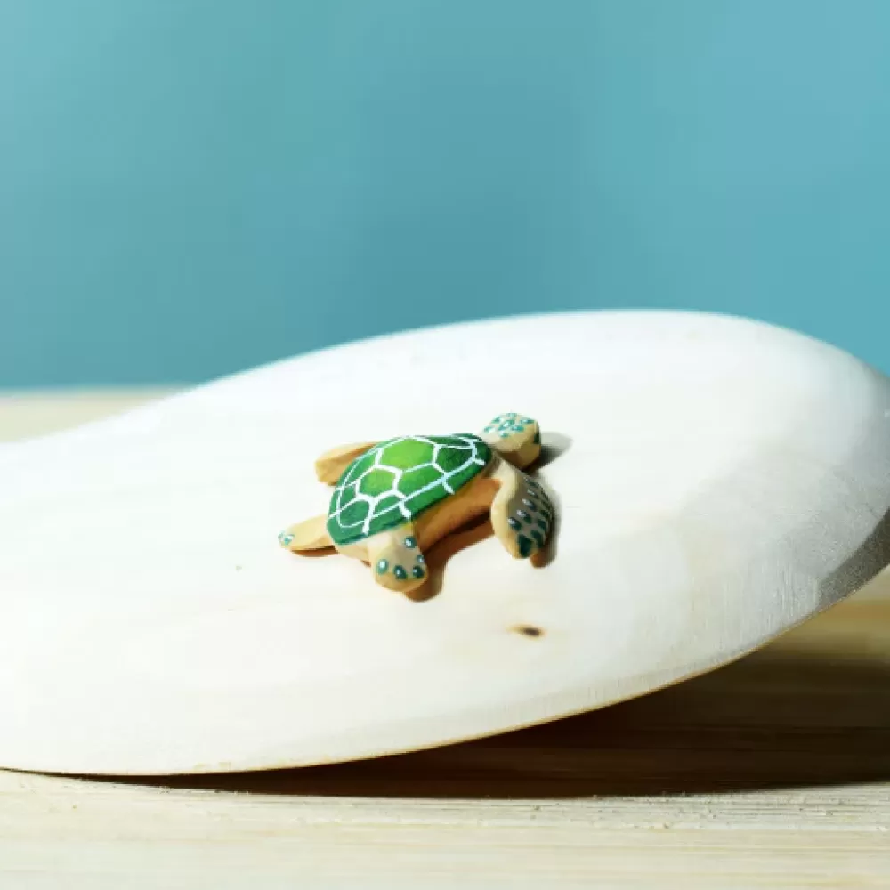 Outlet Bumbutoys Cucciolo Di Tartaruga Verde In Legno