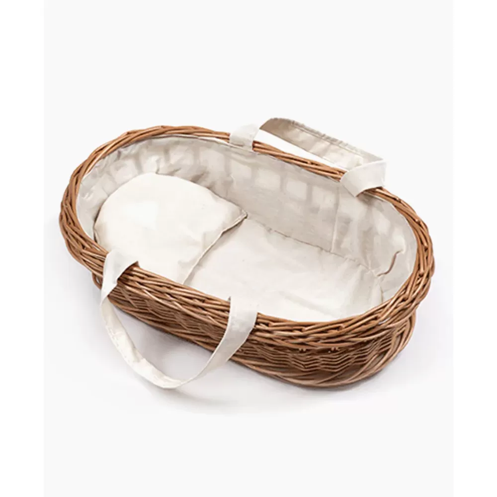 Outlet Minikane Culletta In Rattan Per Bambola Ecru