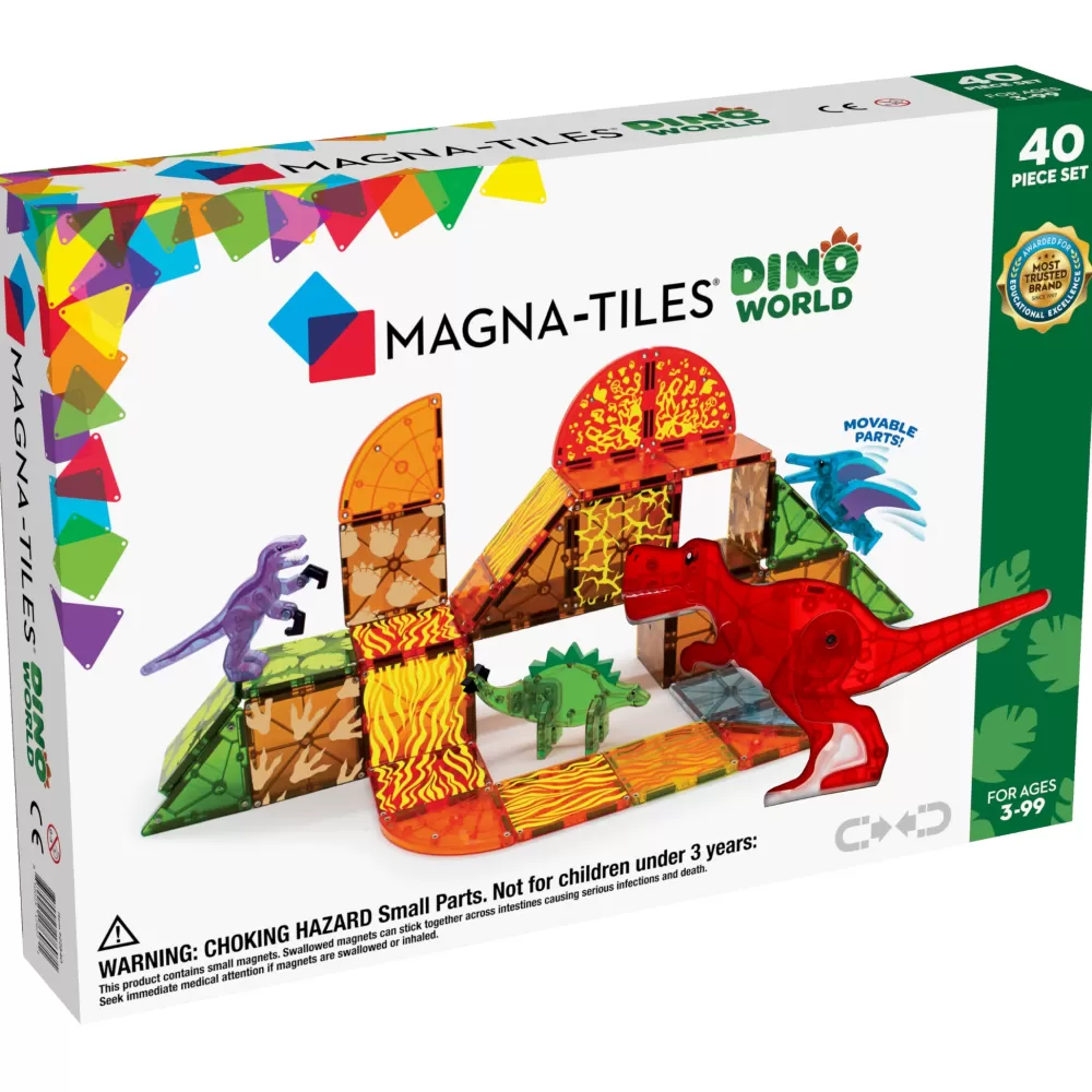 Discount Magna-Tiles Dino World - Il Mondo Dei Dinosauri - Set Da 40 Pezzi -
