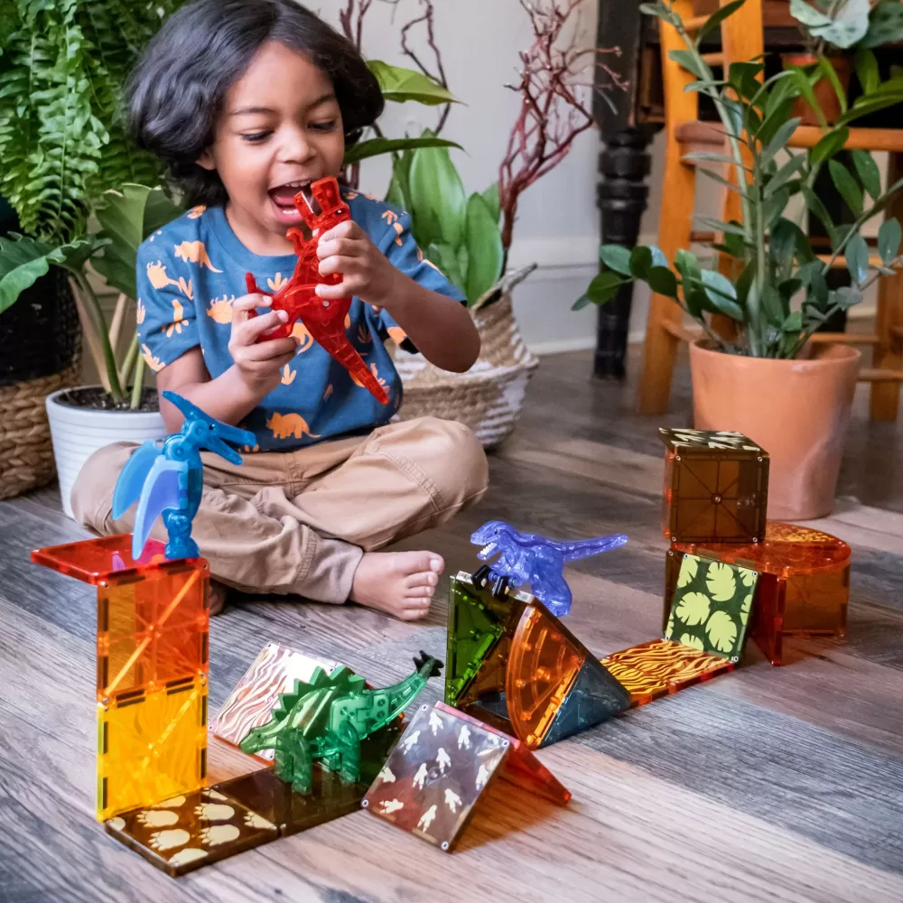 Discount Magna-Tiles Dino World - Il Mondo Dei Dinosauri - Set Da 40 Pezzi -