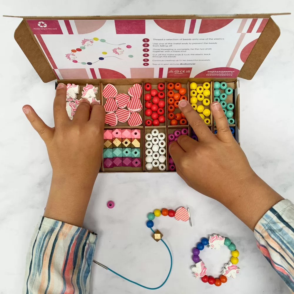 Discount Cotton Twist Kit Per Creare Braccialetti - Unicorni E Arcobaleni -