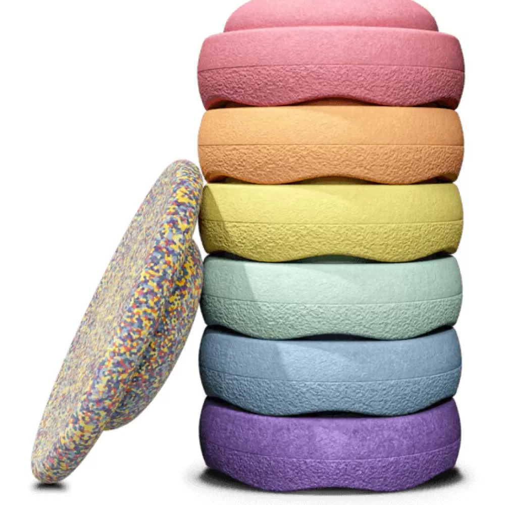 Online Stapelstein Rainbow Set Pastel - Gioco Destrutturato Per La Motricita - Stapelstei