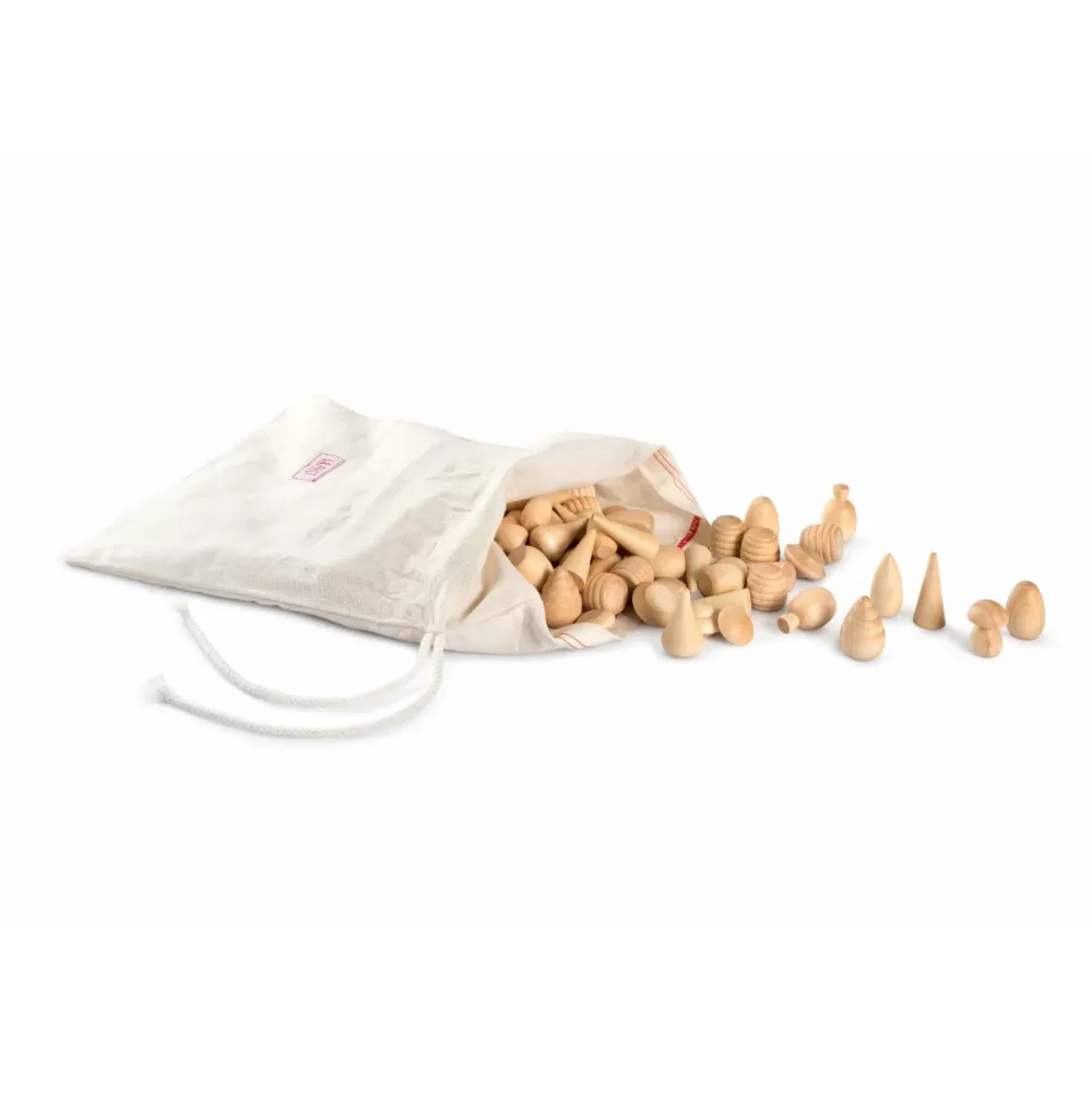 Outlet Grapat Set 120 Mandala In Legno Naturale