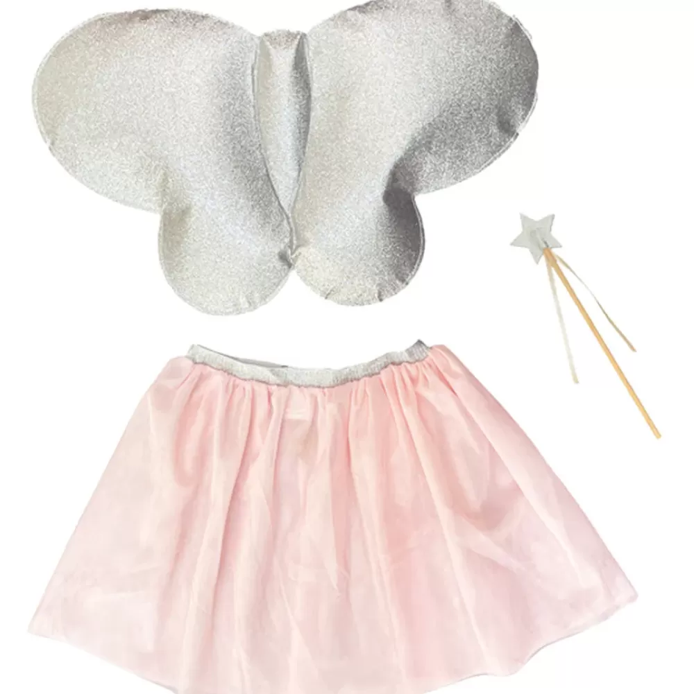 Clearance Ratatam Set Da Farfalla Rosa Ed Argento - Ali, Bacchetta, Gonna -