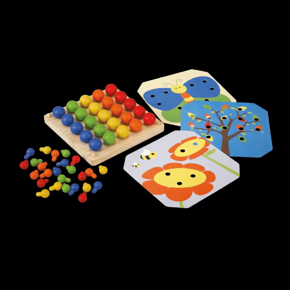 Fashion PlanToys Tavoletta Pegboard Con Chiodini - Lavagna Creativa Per Bambini