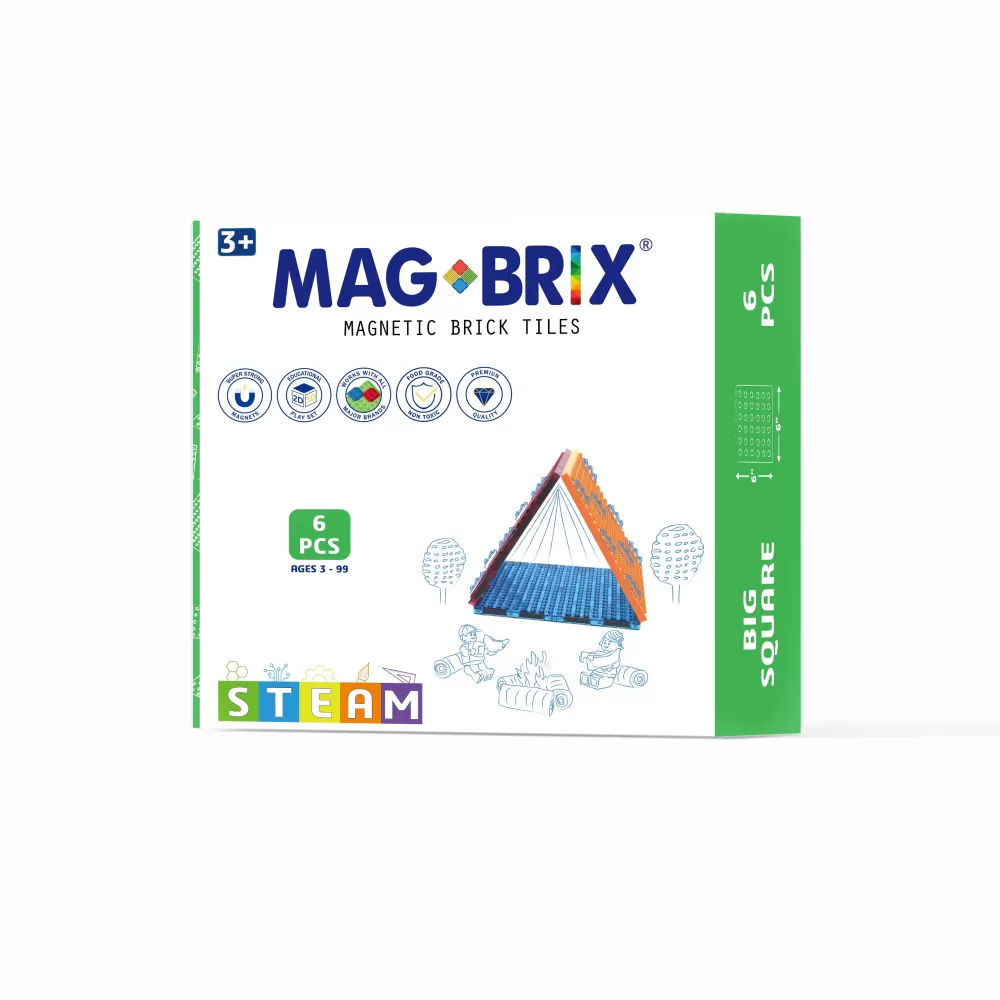 Fashion Magbrix Tessere Magnetiche Compatibili Con Lego® - Quadrati Grandi 6 Pezzi - M