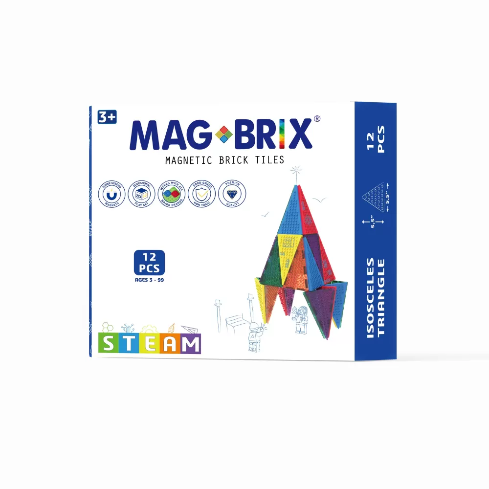 Sale Magbrix Tessere Magnetiche Compatibili Con Lego® - Triangoli Isosceli 12 Pezzi