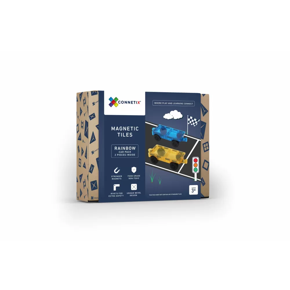 Discount Connetix Tessere Magnetiche Traslucide - Car Pack 2 Pezzi