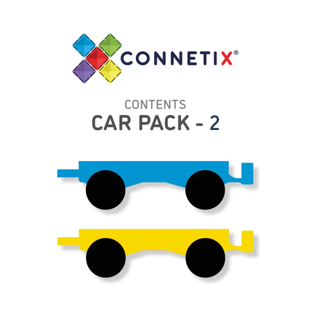 Discount Connetix Tessere Magnetiche Traslucide - Car Pack 2 Pezzi