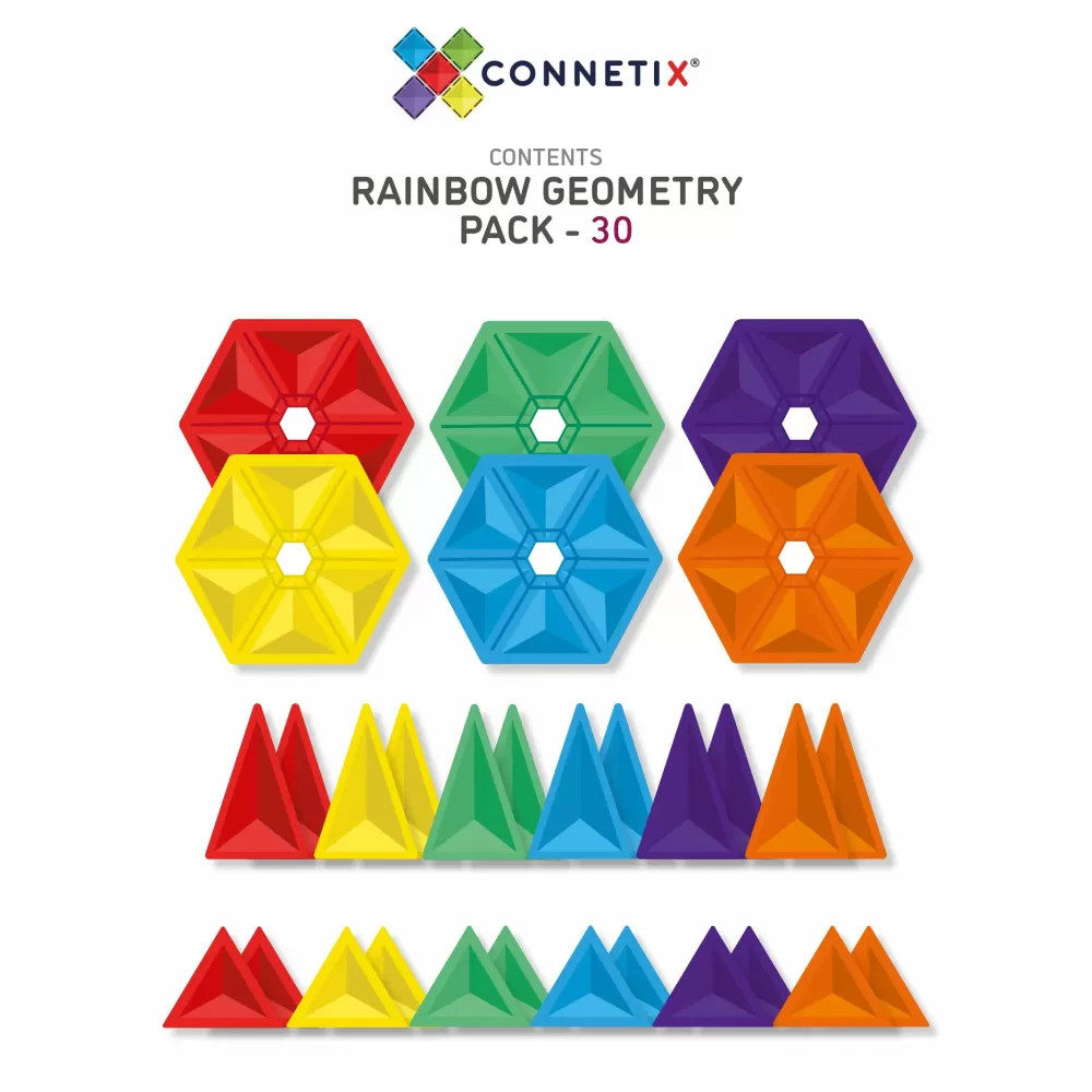 Best Connetix Tessere Magnetiche Traslucide - Geometry Pack 30 Pezzi