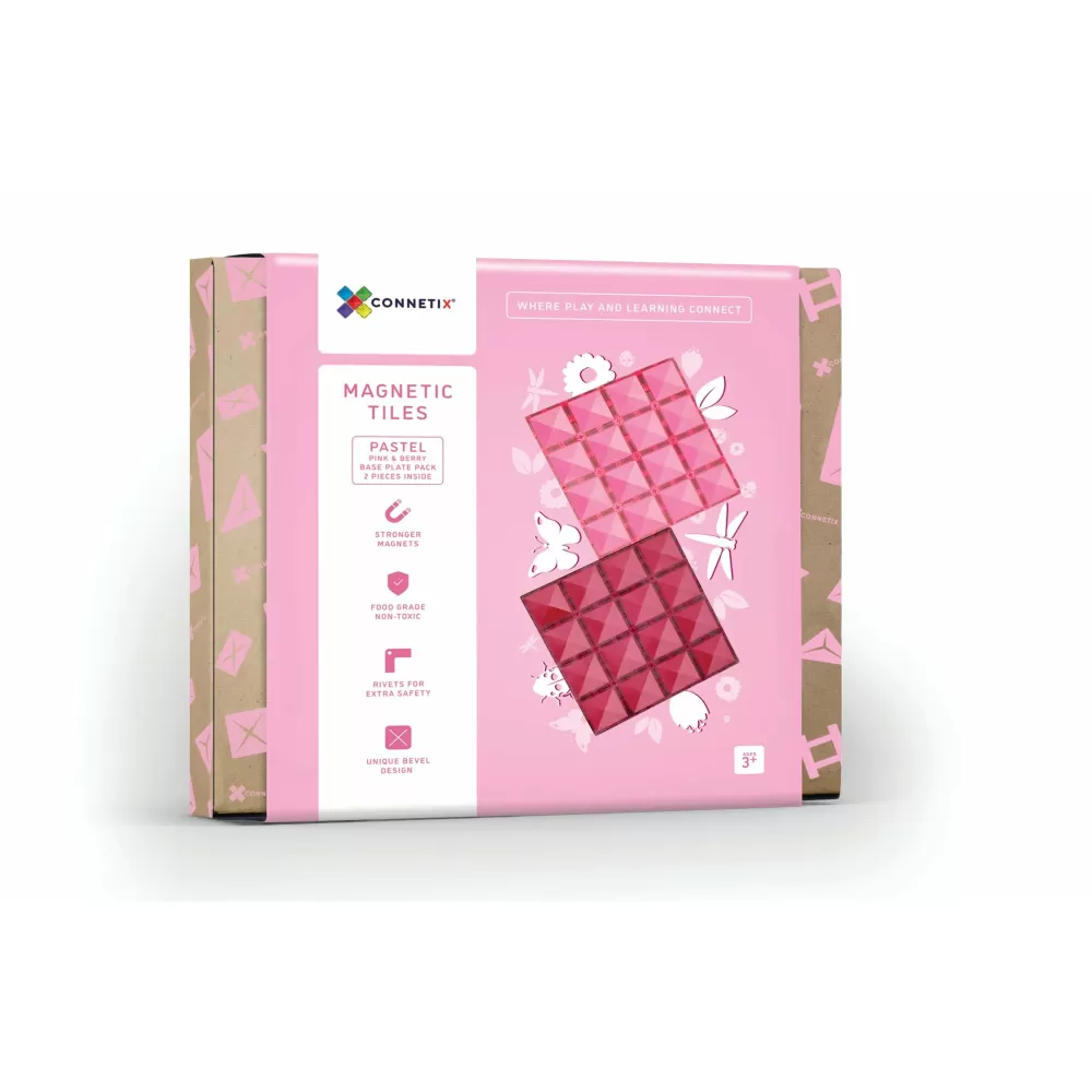 Discount Connetix Tessere Magnetiche Traslucide - Set Basi Frutti Di Bosco E Fragola Pas