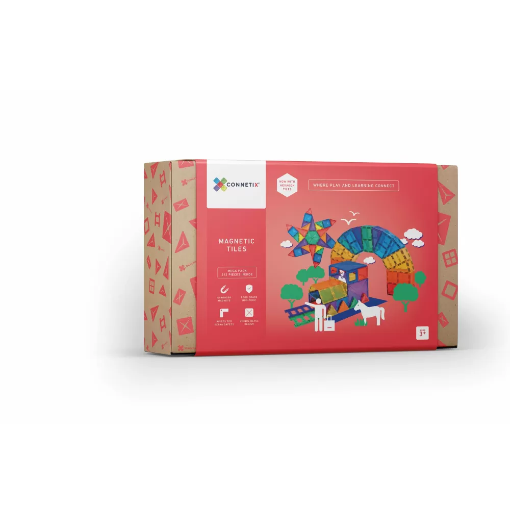 New Connetix Tessere Magnetiche Traslucide - Set Da 212 Pezzi