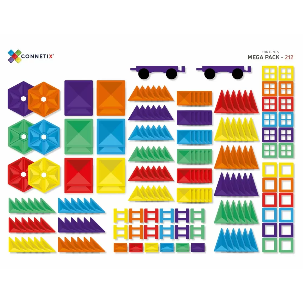 New Connetix Tessere Magnetiche Traslucide - Set Da 212 Pezzi