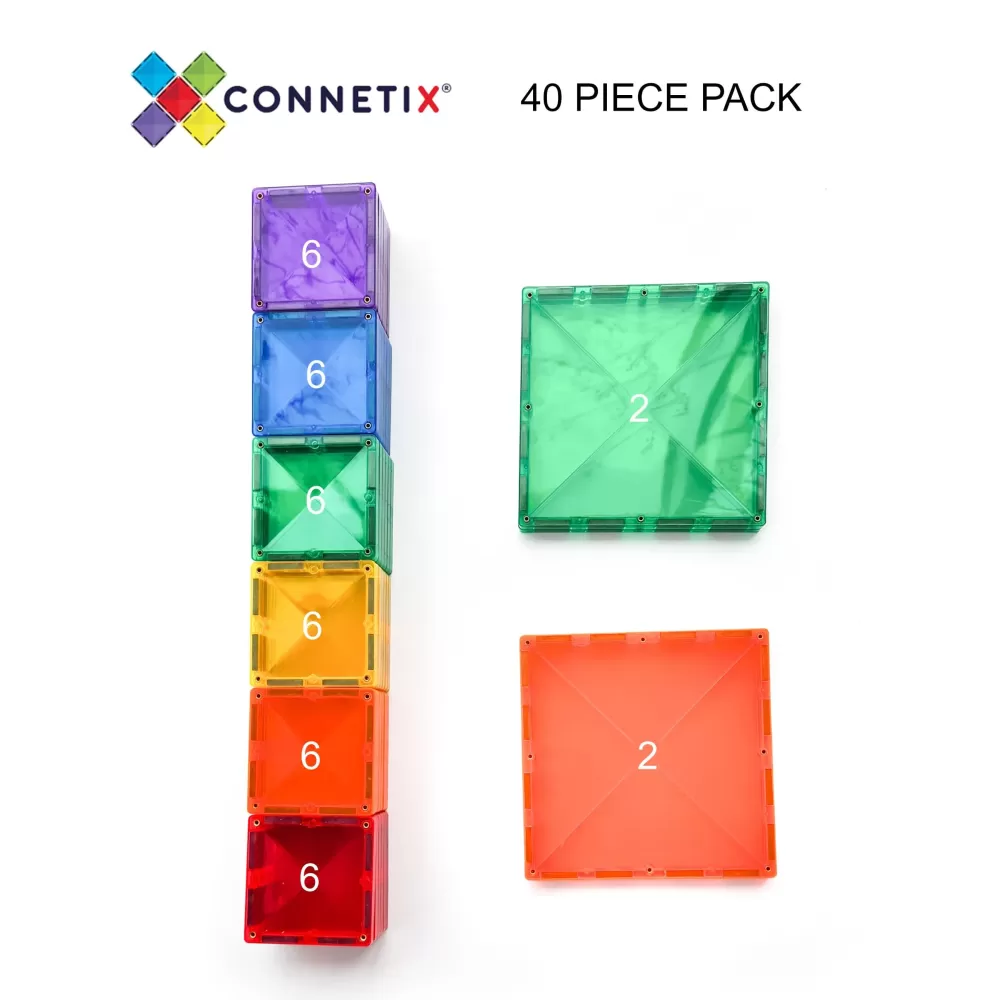 Hot Connetix Tessere Magnetiche Traslucide - Set Da 40