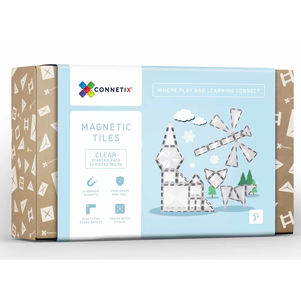 Shop Connetix Tessere Magnetiche Traslucide - Trasparenti - Set Da 34