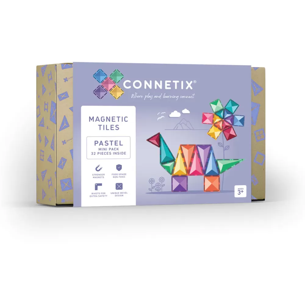Fashion Connetix Tessere Magnetiche Traslucide Pastello - Mini Pack - 32 Pz -