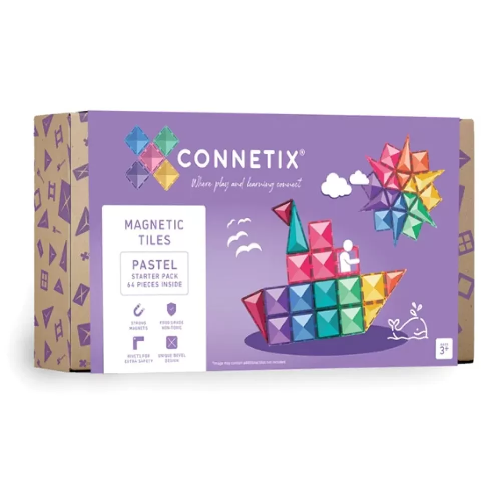 Store Connetix Tessere Magnetiche Traslucide Pastello Set Da 64 Pezzi
