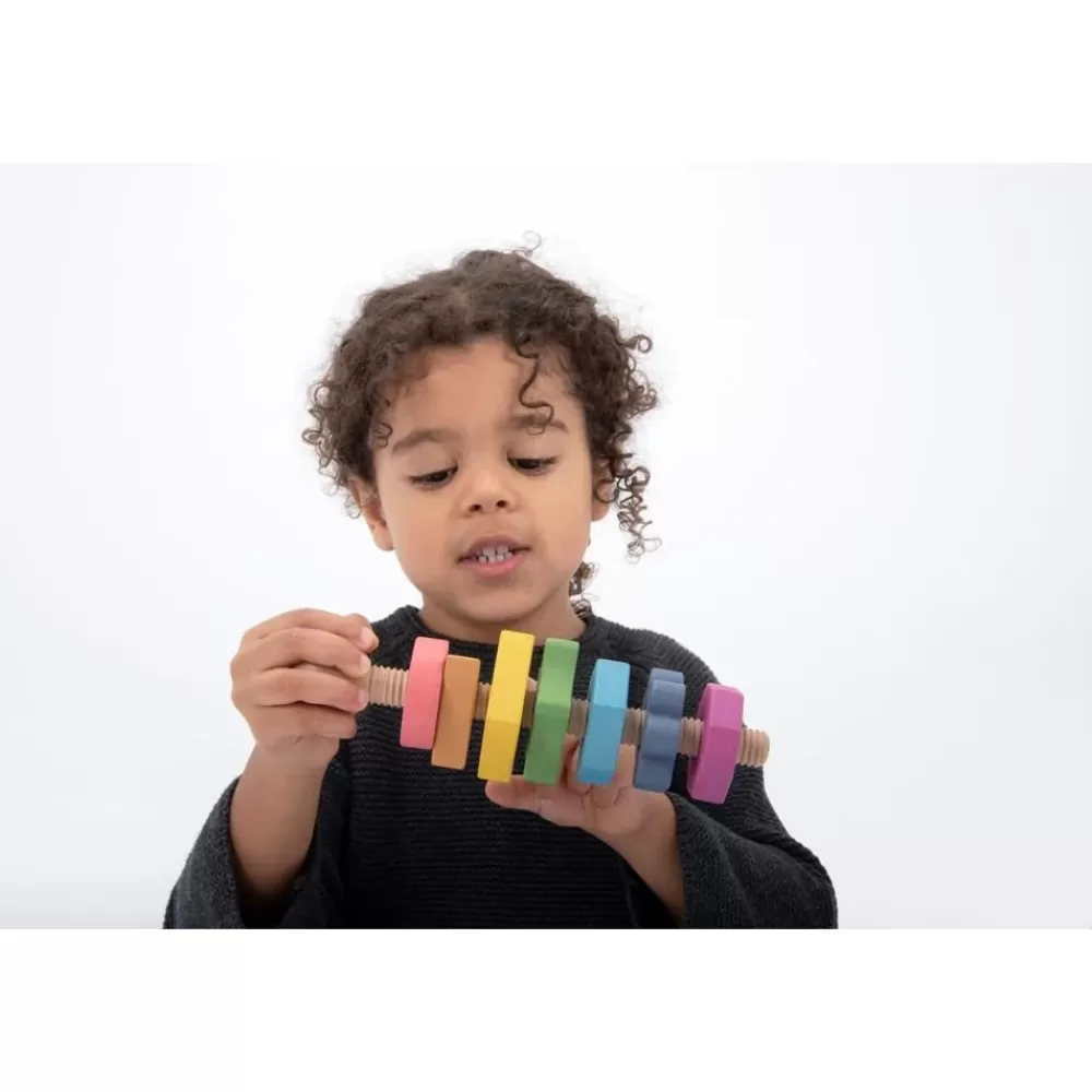 Best Sale Tickit Vite In Legno Gigante Con Bulloni Arcobaleno