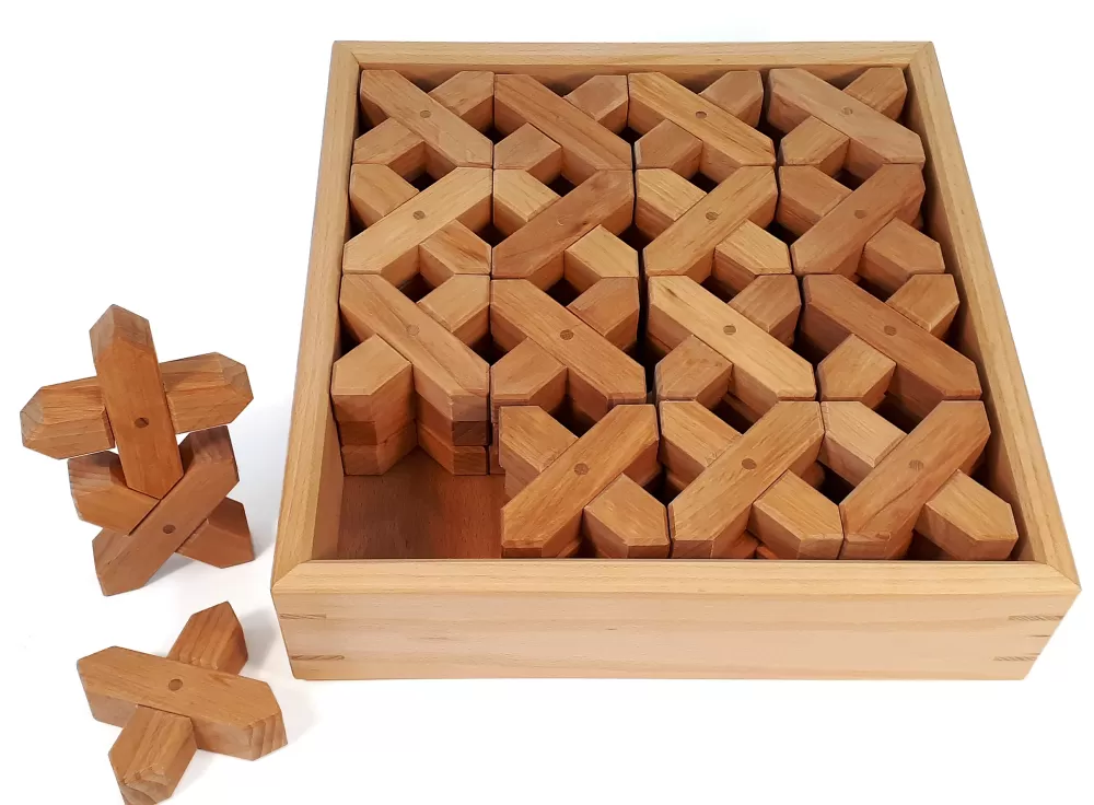 Best Bauspiel X-Bricks Con Scatola In Legno- 48 Pezzi -